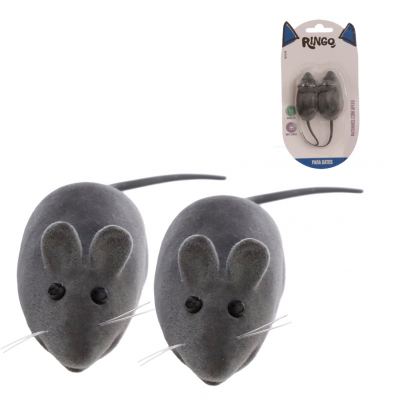 BRINQUEDO PARA GATOS RATINHOS COM APITO 2 PECAS