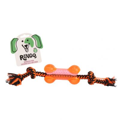 BRINQUEDO PARA CACHORRO OSSO COM CORDA 23CM