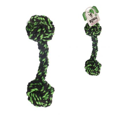 BRINQUEDO PARA CACHORRO CORDA COM 2 BOLAS TRANCADAS 23CM
