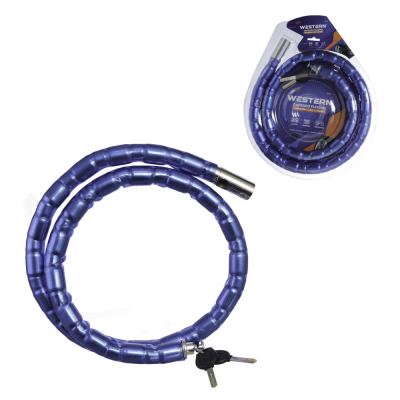 CADEADO FLEXIVEL ANTIFURTO PARA MOTO COM CHAVE 1,2M X 24MM