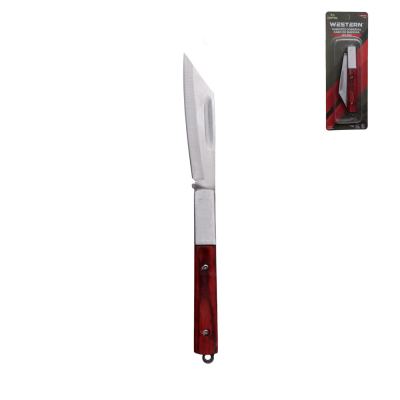 CANIVITE DOBRAVEL DE INOX COM CABO DE MADEIRA 19,5CM