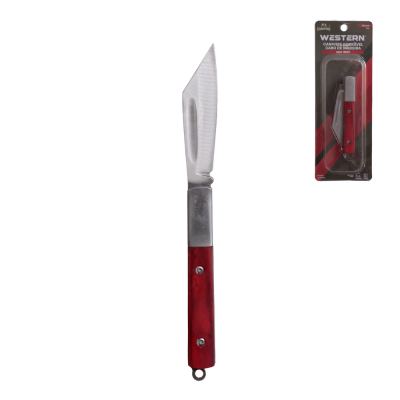 CANIVITE DOBRAVEL DE INOX COM CABO DE MADEIRA 16,5CM