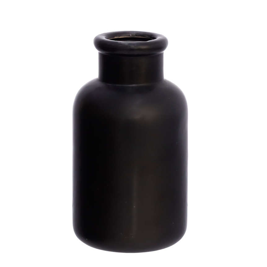 VASO DE CERAMICA GEMINI PRETO 14 CM - HAUSKRAFT