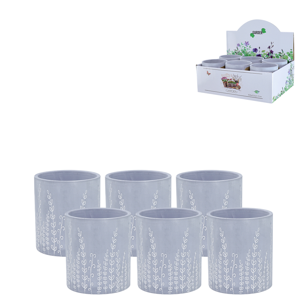 VASO DE CERAMICA RIVERA CINZA 10,5X11,5CM
