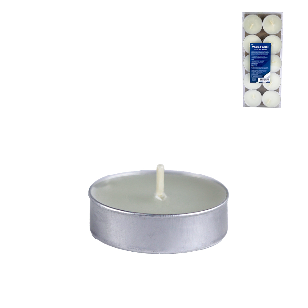 VELA RECHAUD DE PARAFINA 3,5CM 120G 10 PECAS