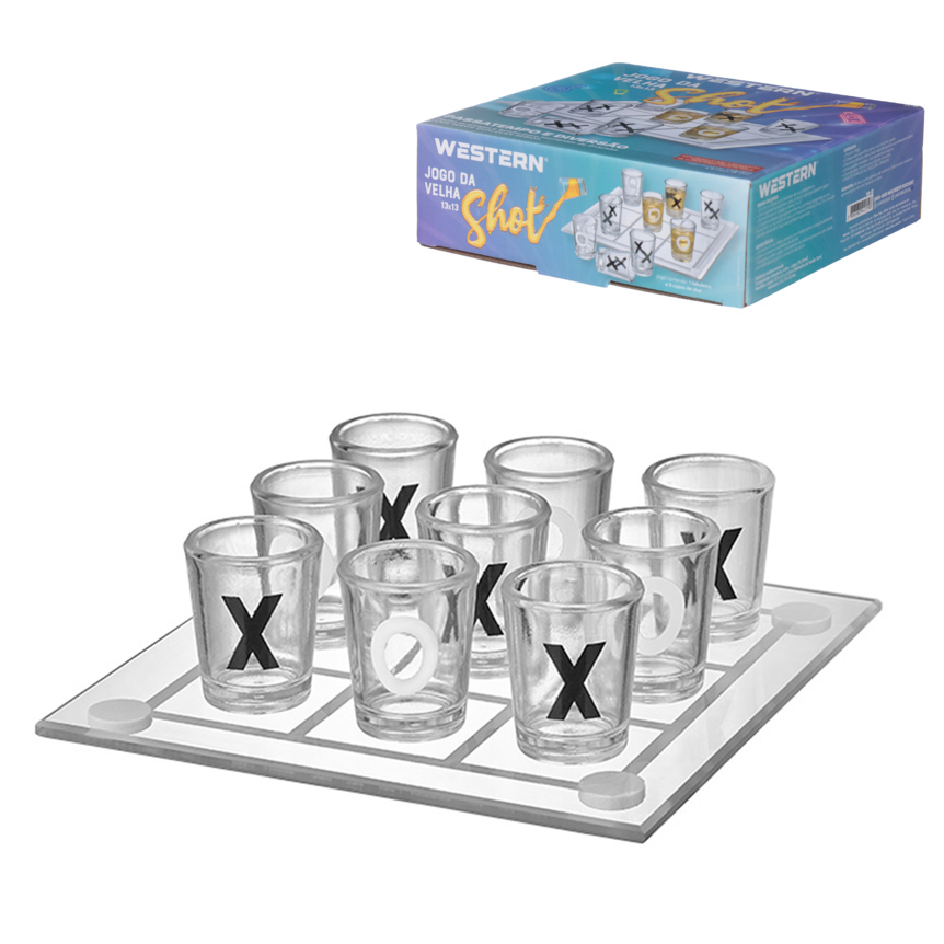 JOGO DA VELHA SHOT DRINK 13 X 13CM