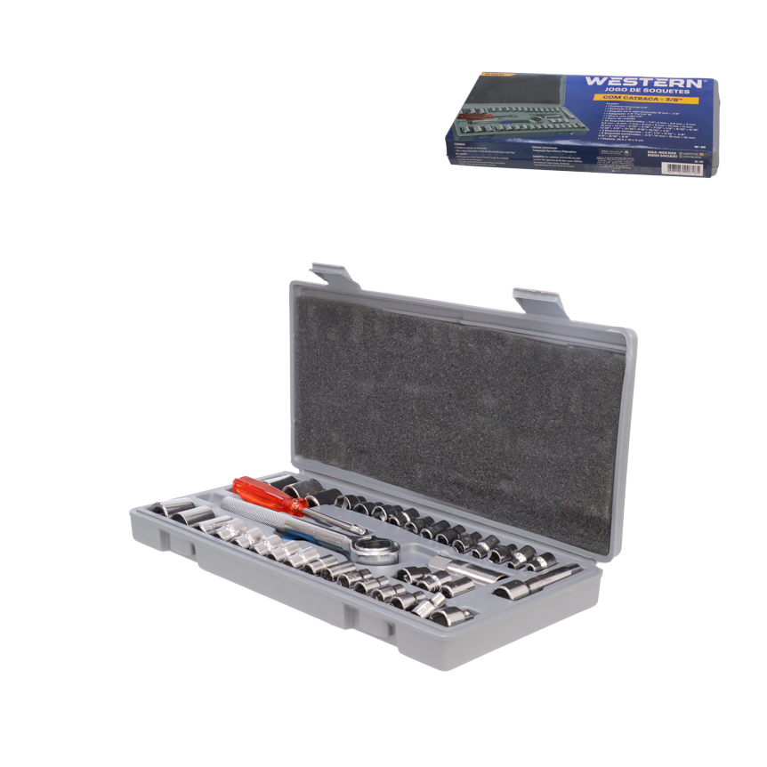 JOGO SOQUETE COM CATRACA 3/8" 40 PECAS