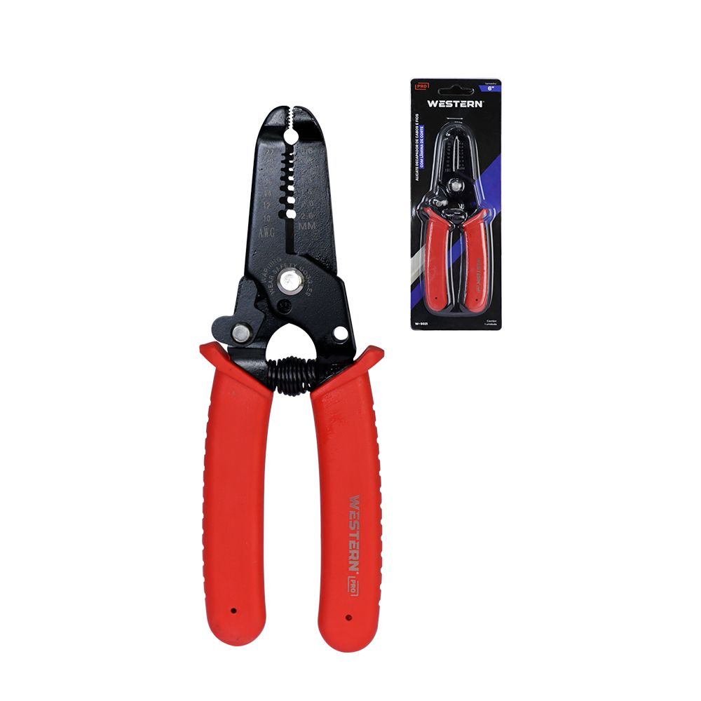 ALICATE DECAPADOR DE FIOS E CABOS PRETO E VERMELHO 6"