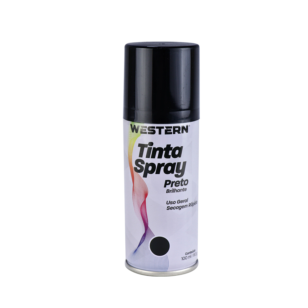 TINTA SPRAY USO GERAL BRILHO PRETO 100ML