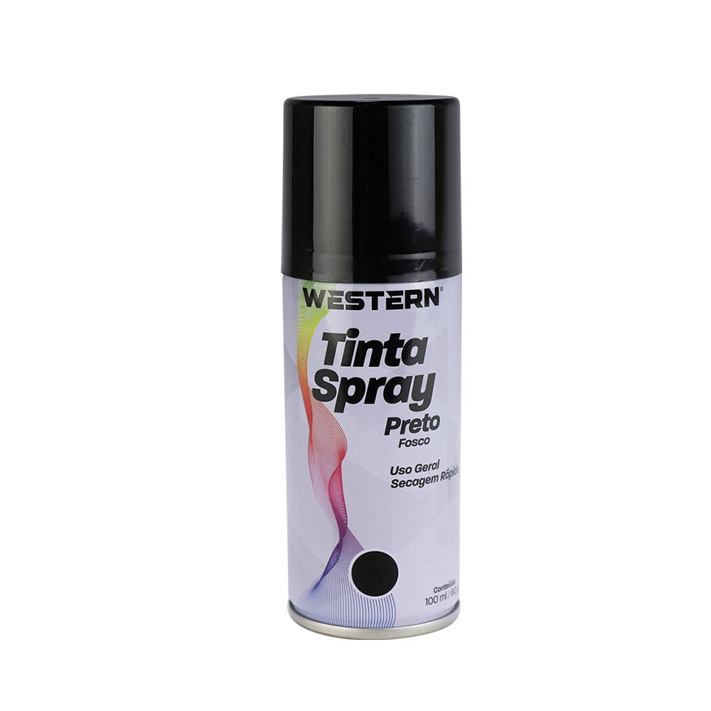 TINTA SPRAY USO GERAL FOSCO PRETO 100ML