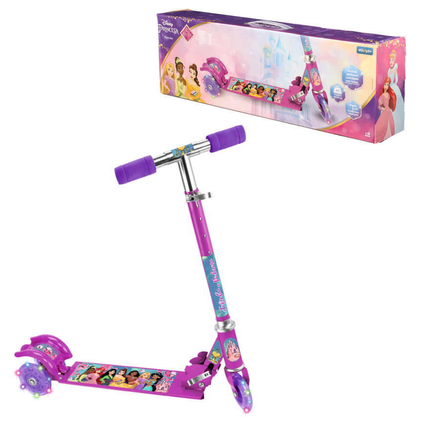 PATINETE AJUSTAVEL E DOBRAVEL PRINCESAS 3 RODAS