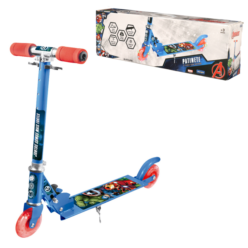 PATINETE AJUSTAVEL E DOBRAVEL AVENGERS COM 2 RODAS
