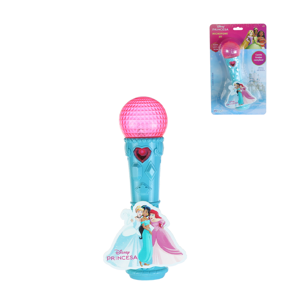 MICROFONE COM LUZ E SOM 2D PRINCESAS